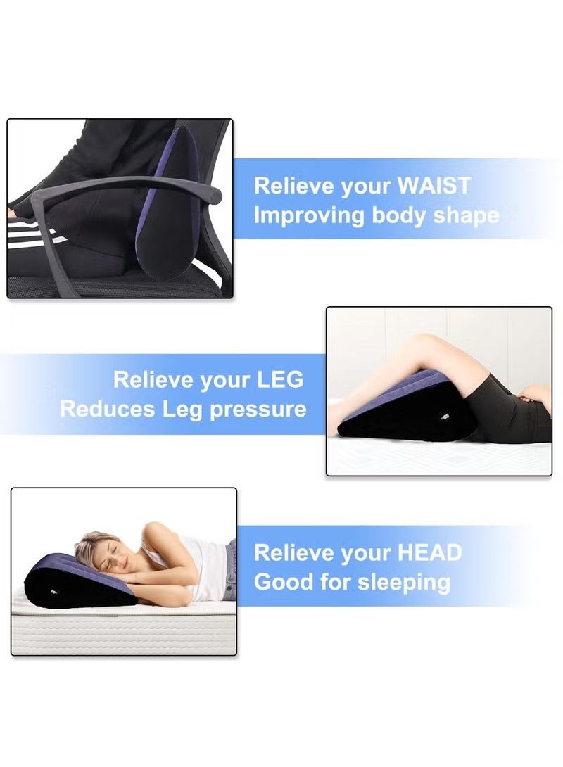 Inflatable Wedge Pillow, Travel Camping Pillow for Sleeping, Portable Body Positioners for Leg Elevation - Image 5