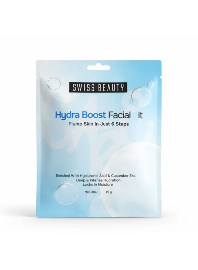 Swiss Beauty Swiss Beauty Care Hydro Boost Facial Kit | Plump Skin In 6 Steps | With Hyaluronic Acid & Cucumber Extract | Deeply Hydrates & Nourishes | 49g