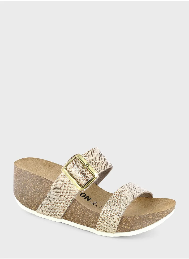 BAYTON Newcastle Double Strap Wedge Sandals