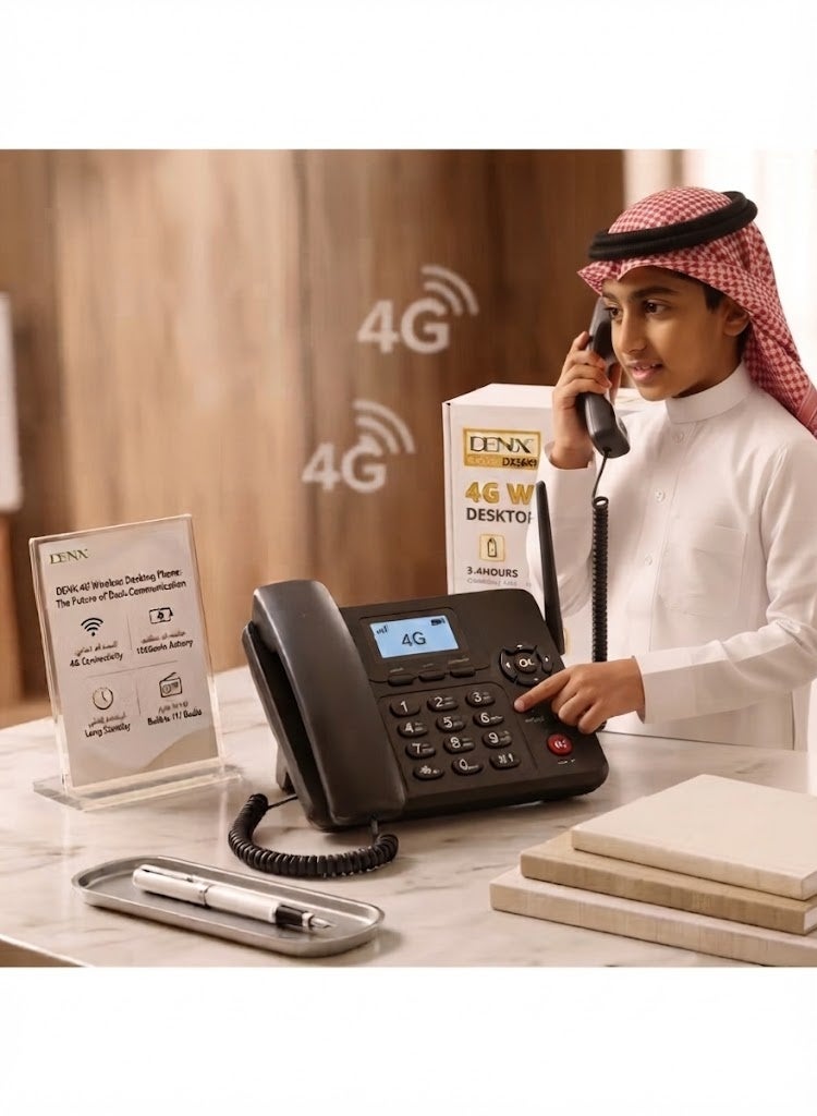 DENX DX3649 4G Wireless Desktop Phone with FM Radio, Long Standby Battery - Image 2