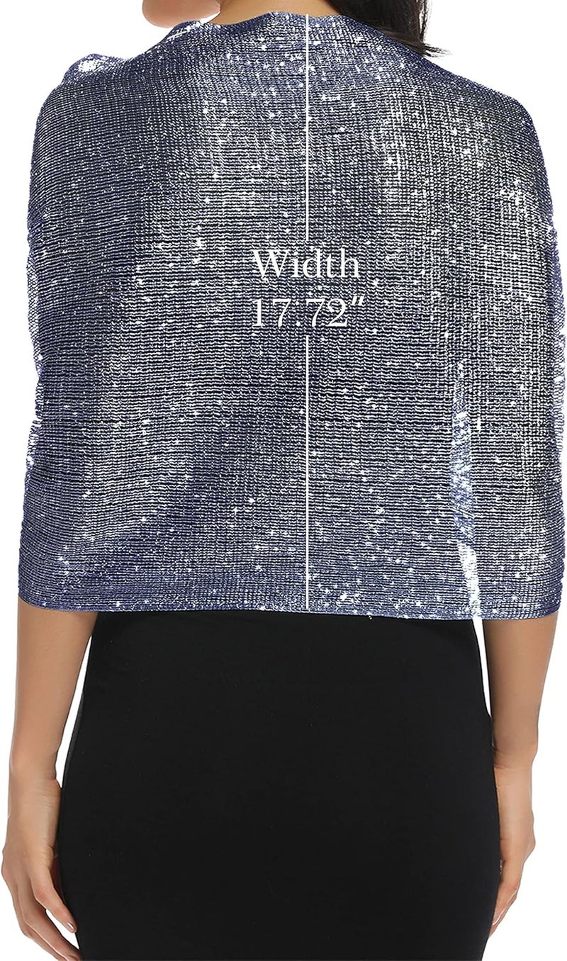 Rheane Shawls and Wraps for Evening Dress, Sparkle Shawls for Women with Buckle - Elegant Wedding Party Formal Shoulder Wrap - Image 2