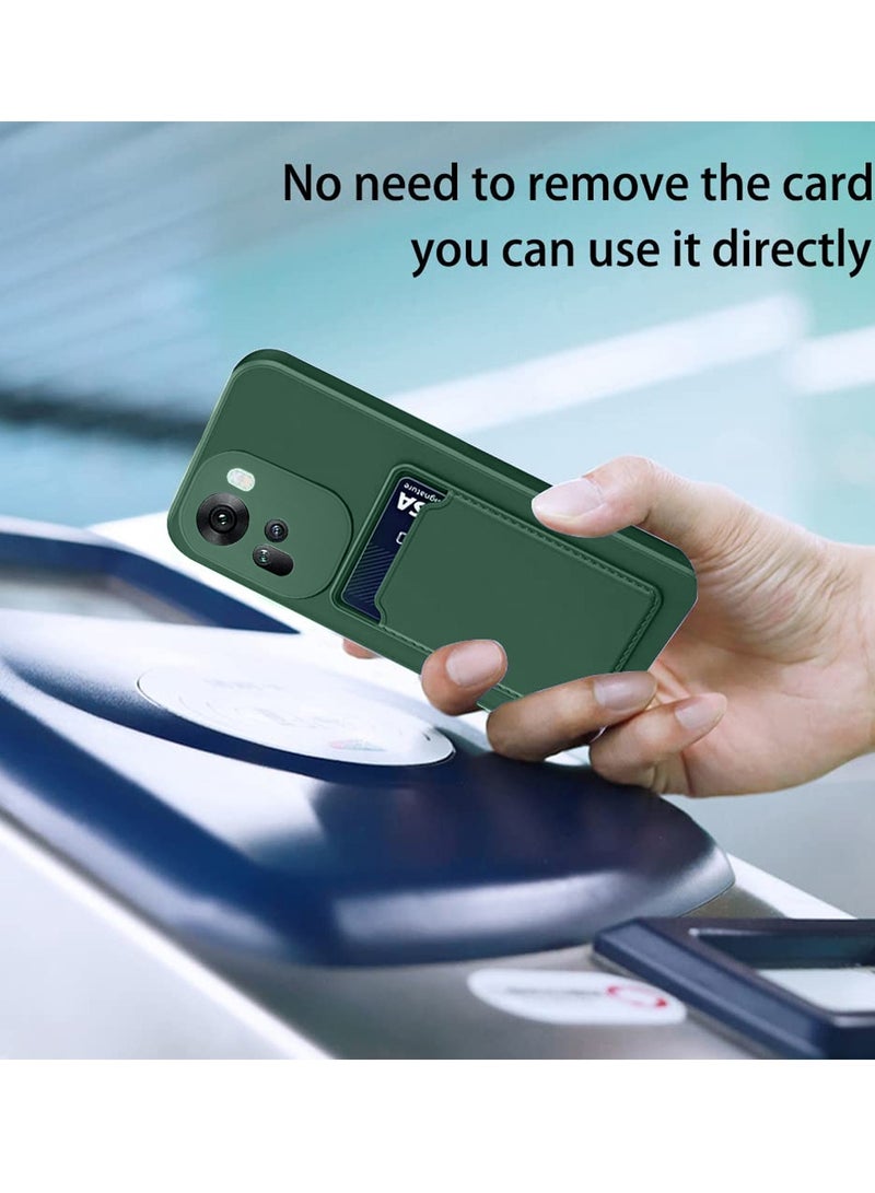 Wtech Silicone TPU With Card Holder Case Cover For Oppo Reno11 5G 2024 Dark Green - Image 3