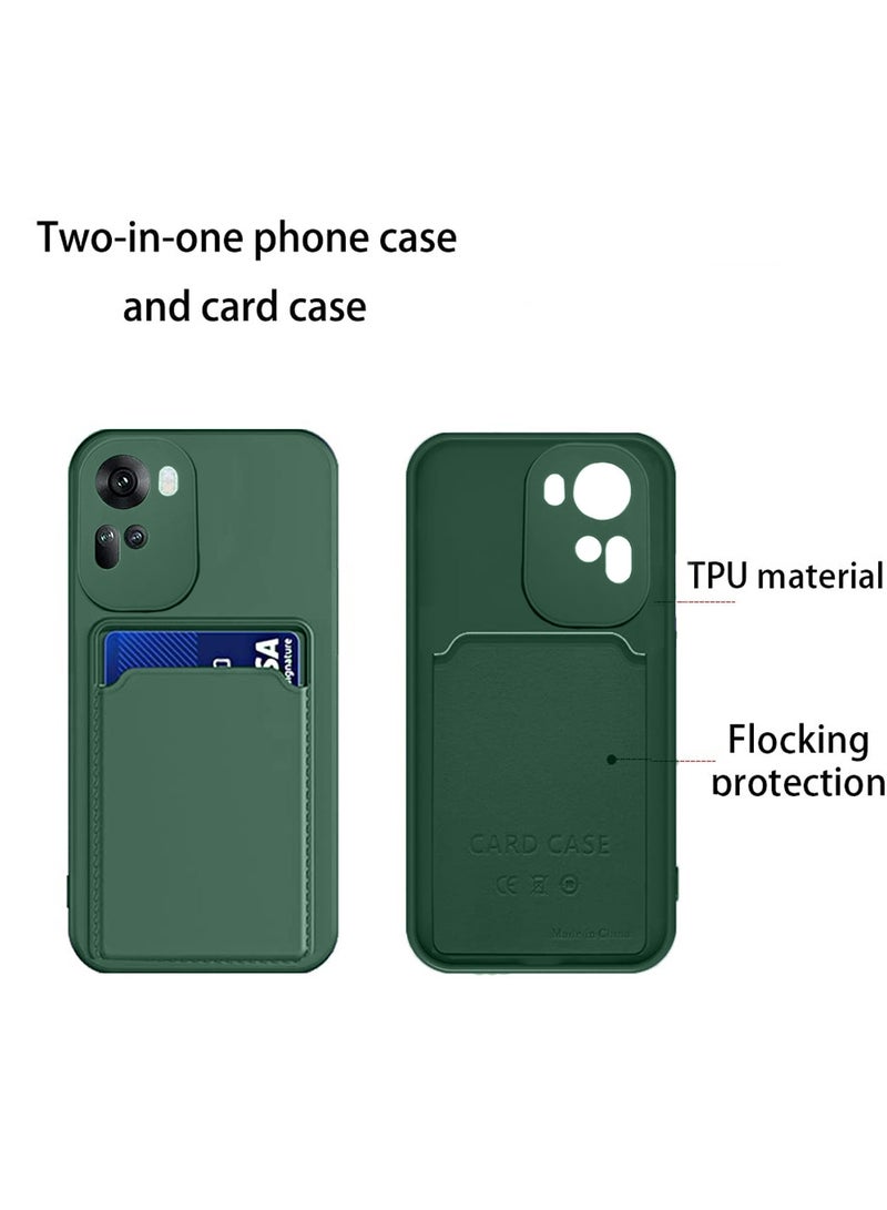 Wtech Silicone TPU With Card Holder Case Cover For Oppo Reno11 5G 2024 Dark Green - Image 4