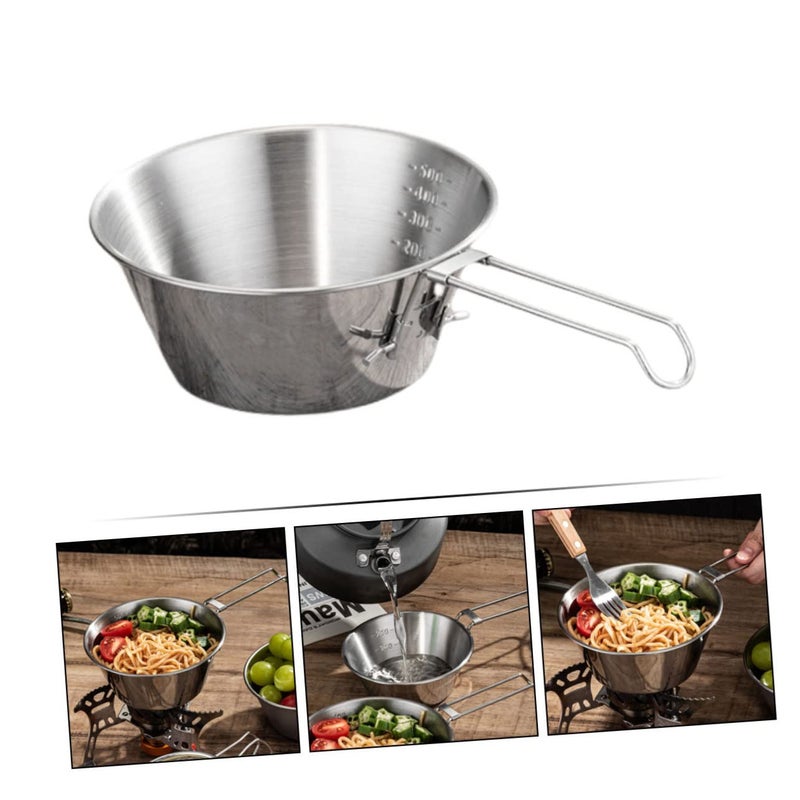 Collapsible Stainless Steel Camping Bowls with Storage Bag Portable Outdoor Cookware for Picnic Hiking - Image 4