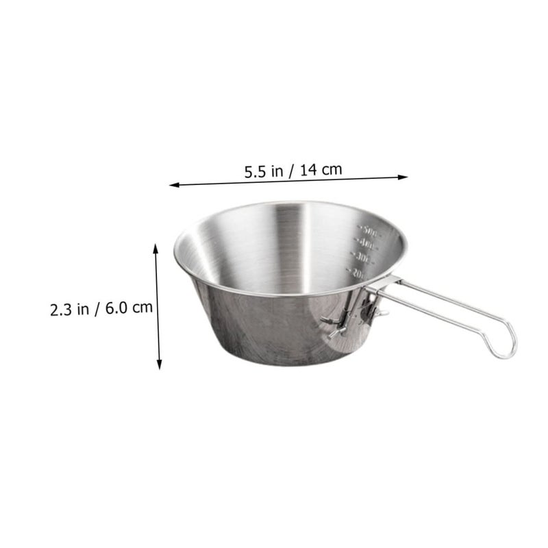Collapsible Stainless Steel Camping Bowls with Storage Bag Portable Outdoor Cookware for Picnic Hiking - Image 3