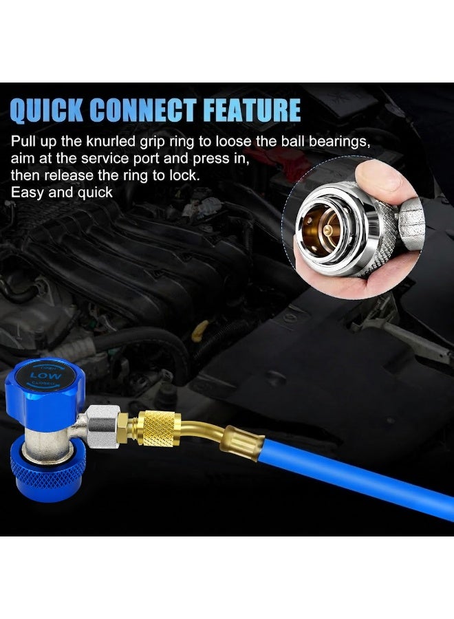 DEFAONS 4240 Adjustable Quick Coupler for Car AC Refrigerant Charging, Low Side R134A AC Connector Adapter with Quick Connect Valve for Automotive Air Conditioning Service Tool - Image 3