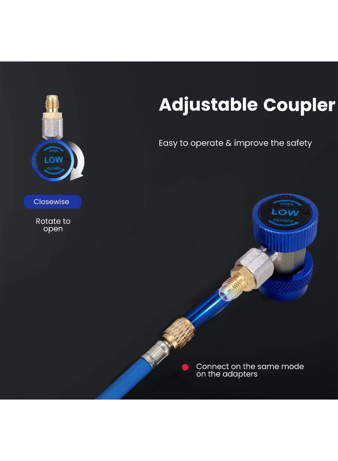 DEFAONS 4240 Adjustable Quick Coupler for Car AC Refrigerant Charging, Low Side R134A AC Connector Adapter with Quick Connect Valve for Automotive Air Conditioning Service Tool - Image 4