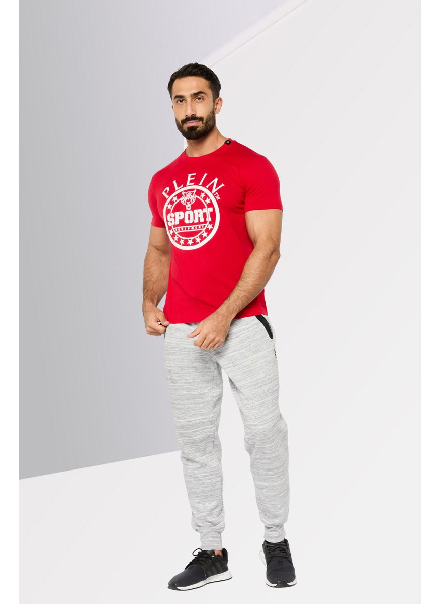 Plein Sport - Men Sportswear Fit Short Sleeve Outdoor T Shirt, Red - Image 1