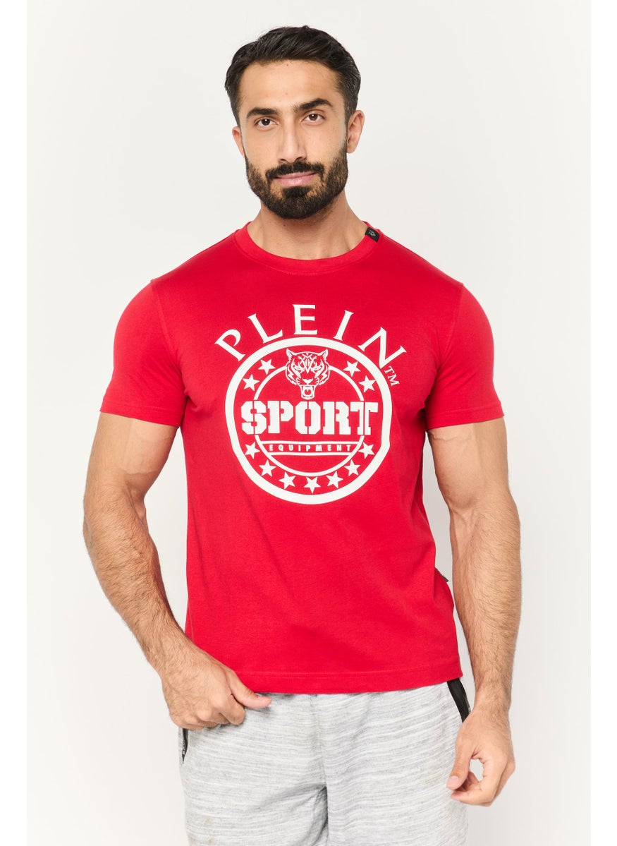 Plein Sport - Men Sportswear Fit Short Sleeve Outdoor T Shirt, Red - Image 1
