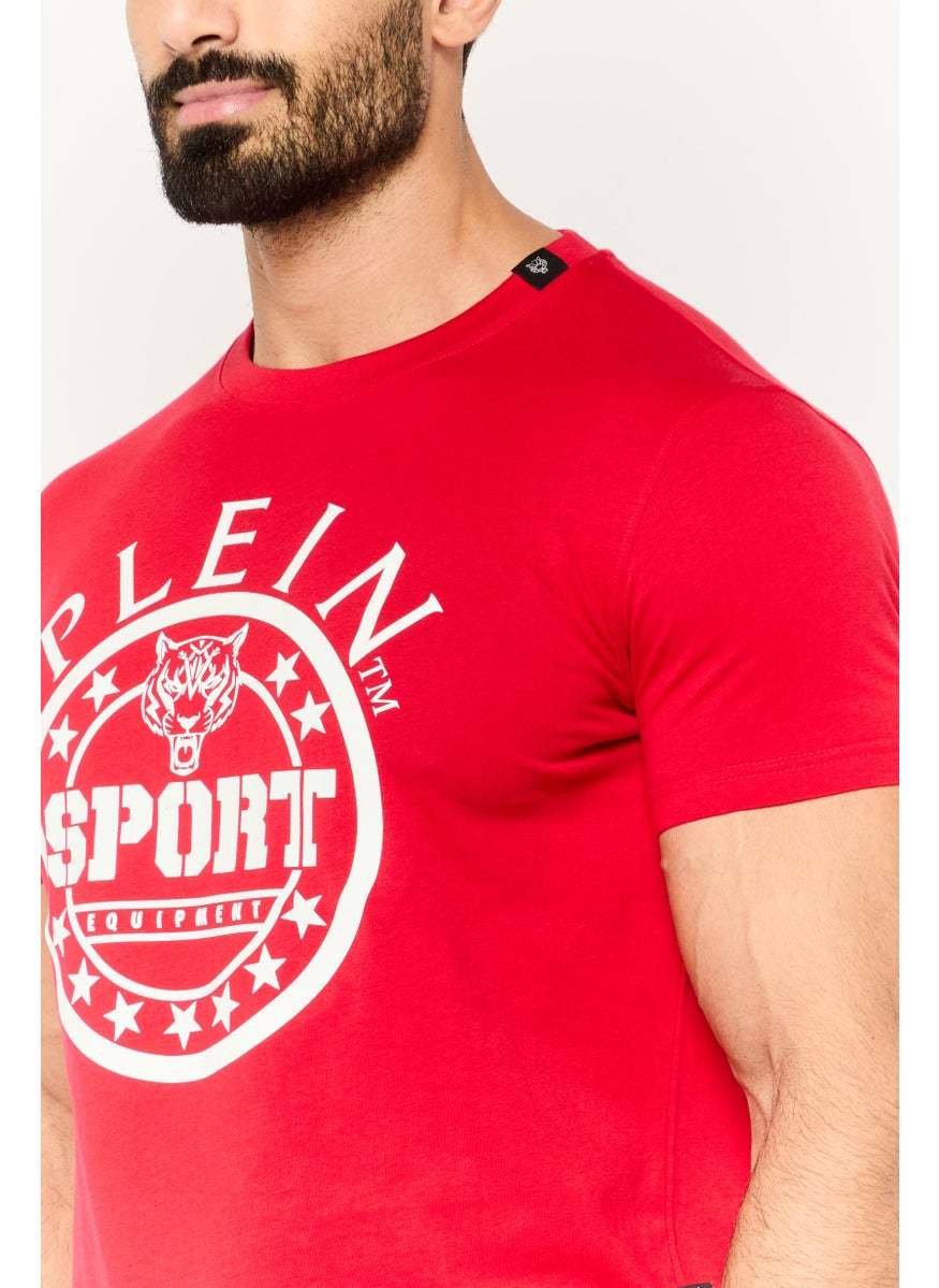 Plein Sport - Men Sportswear Fit Short Sleeve Outdoor T Shirt, Red - Image 1