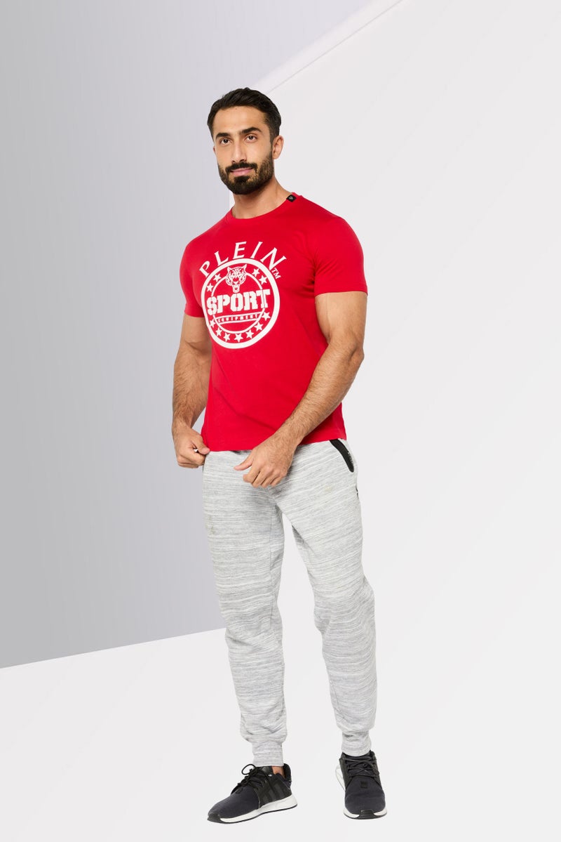PHILIPP PLEIN Plein Sport Men Sportswear Fit Short Sleeve Outdoor T Shirt, Red - Image 2