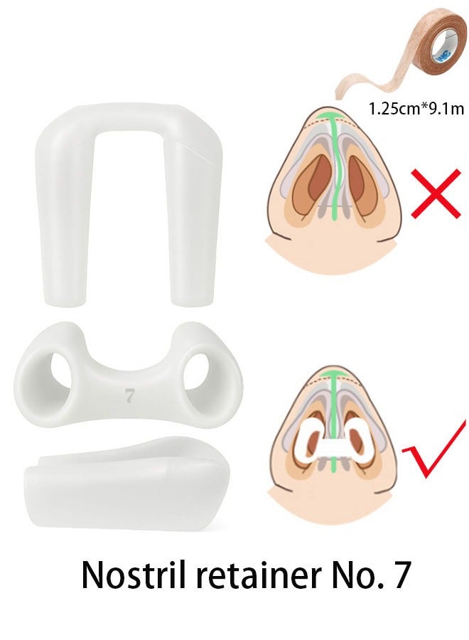 Ailily Face healthly Silicone Nostril Retainer and Micropore Tan Surgical Tape 1.25cm Wide, Nose Pad for Surgery, Nose Retainer Rhinoplasty, Retainer for Work Surgery,%100 Silicone Nose Stud Nose Shaper (No.7) - Image 1