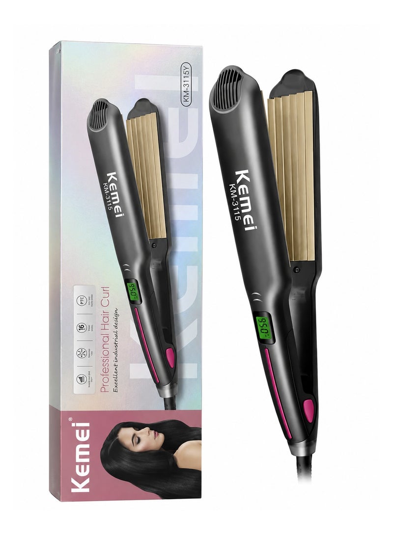 KEMEI KM-3115 Professional Hair Straightener with Digital Display - Image 1