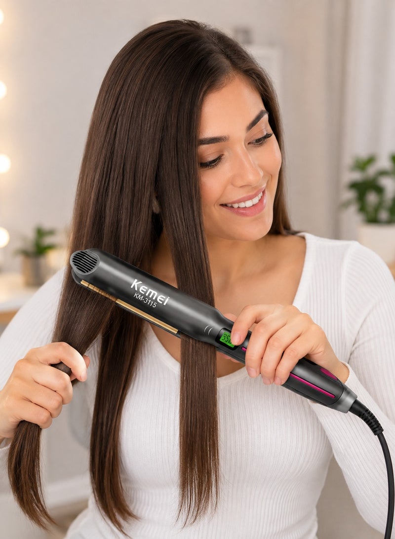 KEMEI KM-3115 Professional Hair Straightener with Digital Display - Image 3