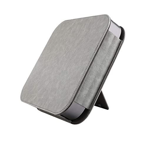 Oaky Mac Mini Case Compatible with Mac Mini M2, M2 Pro 2023 [ Shock Absorbent ] Pouches PU Leather Kickstand Wallet Cover Durable Protect Flip Case for Apple Mac Mini Cover - Grey - Image 1