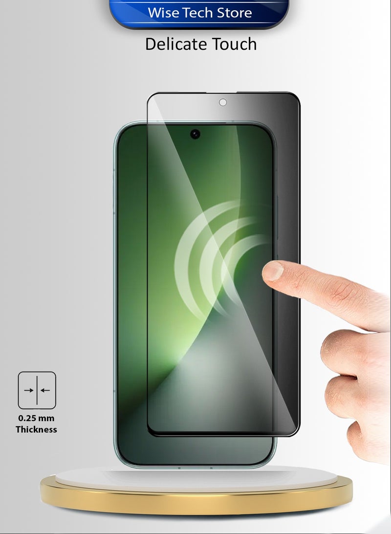 دبليو تيك حافظ شاشة زجاجي مقوى كامل بحماية الخصوصية بالكامل من سلسلة Honor Magic8 5G 2025 Premium E2E (MSGECP) - شفاف/أسود - Image 4