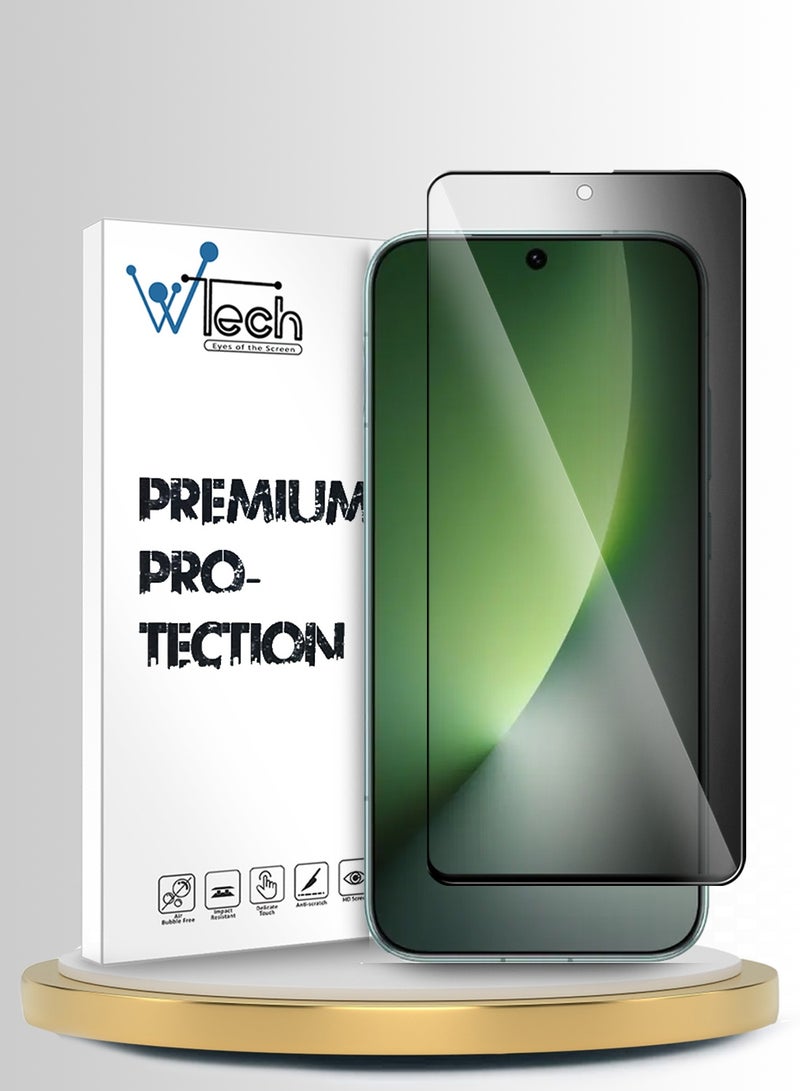 دبليو تيك حافظ شاشة زجاجي مقوى كامل بحماية الخصوصية بالكامل من سلسلة Honor Magic8 5G 2025 Premium E2E (MSGECP) - شفاف/أسود - Image 1