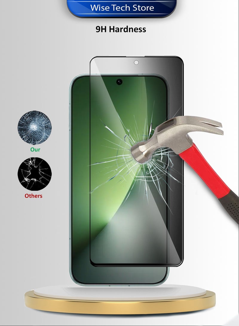 دبليو تيك حافظ شاشة زجاجي مقوى كامل بحماية الخصوصية بالكامل من سلسلة Honor Magic8 5G 2025 Premium E2E (MSGECP) - شفاف/أسود - Image 3