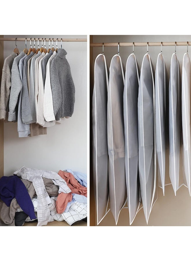 Wolpin 5 Pcs Coat Cover Set Men's Blazer/Saree Cover/Bag with Zipper Closure/Clothes Organiser/Dust-proof Jacket/Dress for Wardrobe Large (60 x 100 cm), Ethylene Vinyl Acetate - Image 4