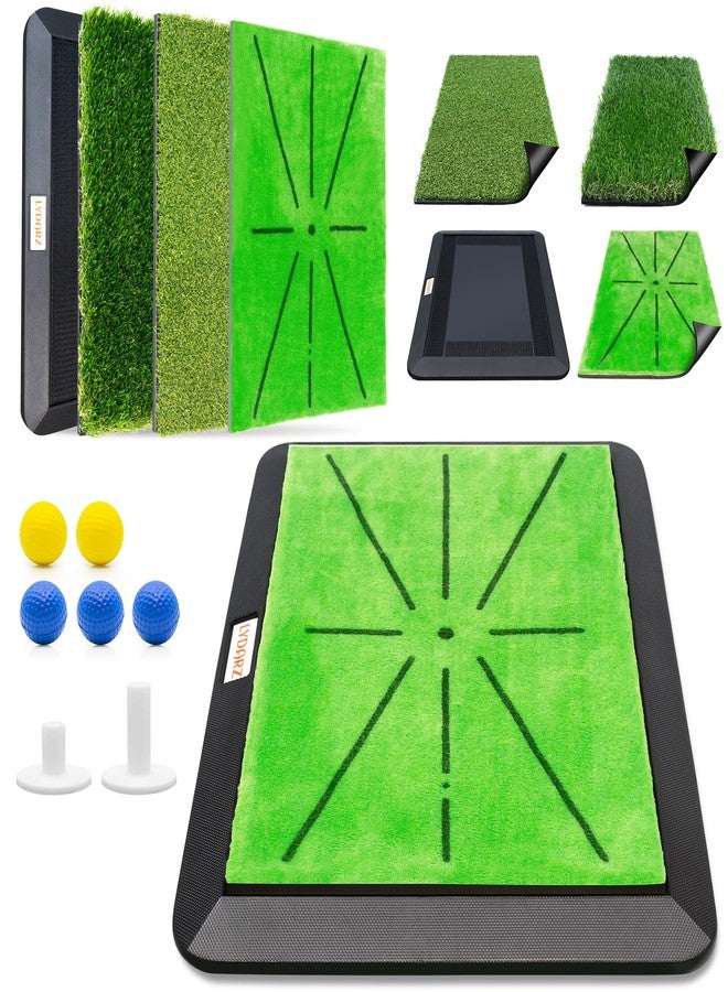 LYDARZ Golf Hitting Mats Training Equipment, Golf Practice Mat with Instant Swing Path Feedback, 3 Replaceable Golf Training Mats with No-Slip Heavy Duty Rubber Base - Image 1