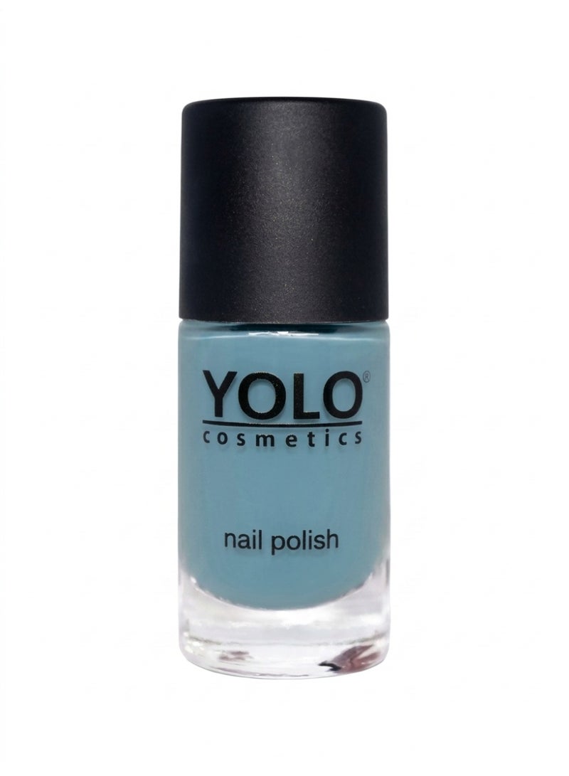 YOLO Nail Polish Shade No. 252 - 10ml | Soft Pastel Blue Glossy Finish - Image 1