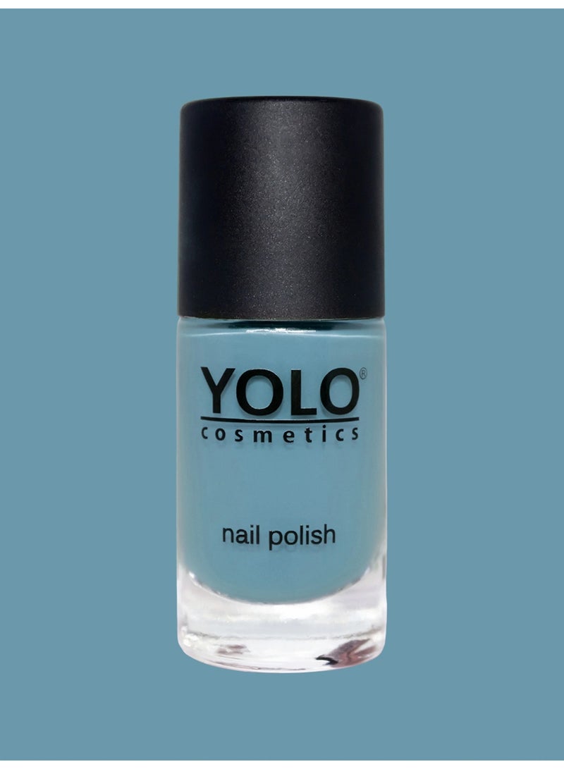 YOLO Nail Polish Shade No. 252 - 10ml | Soft Pastel Blue Glossy Finish - Image 2