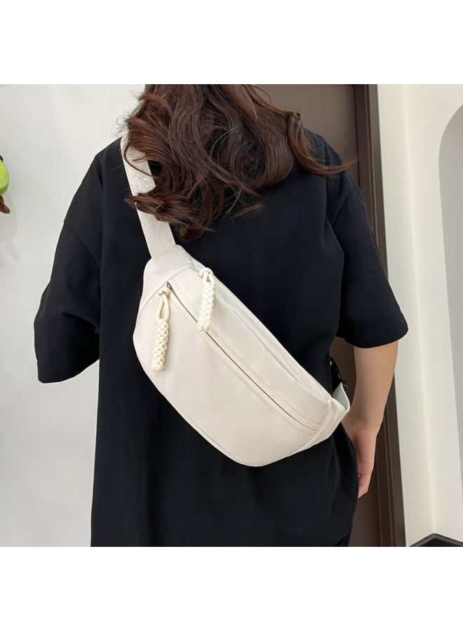 Japanese-style Canvas Chest Bag Women's Ins Casual Simple Crossbody Bag 2024 Student Boys Small Bag All-match Waist Bag-Color:orange Red-Dimensions:8 Inches - Image 3