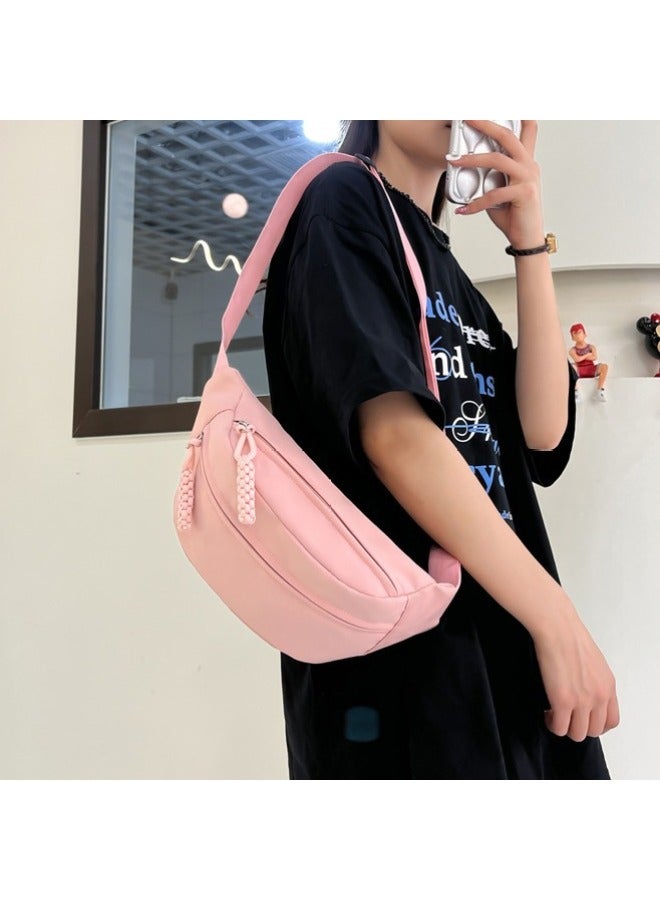 Japanese-style Canvas Chest Bag Women's Ins Casual Simple Crossbody Bag 2024 Student Boys Small Bag All-match Waist Bag-Color:orange Red-Dimensions:8 Inches - Image 2