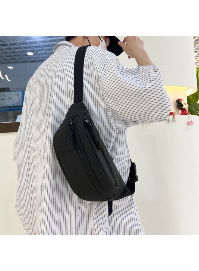 Japanese-style Canvas Chest Bag Women's Ins Casual Simple Crossbody Bag 2024 Student Boys Small Bag All-match Waist Bag-Color:orange Red-Dimensions:8 Inches - Image 4