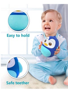 SYOSI Baby Toys 6 To 12 Months Developmental, Tummy Time Toys, Penguin Tumbler Wobbler for Infant Boy Girl Gifts Toy with Soothing Tinkling Sound, Perfect Sensory Toy for Children Blue  - Image 5