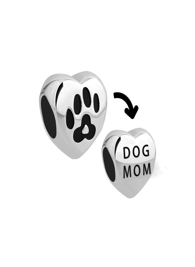 MiiFort Women Love Heart Dog Mom Charm Compatible with Pandora Bracelets Necklaces Pendants Paw Print Pets Puppy Kitty Kitten Animal Family Birthday Christmas - Image 1