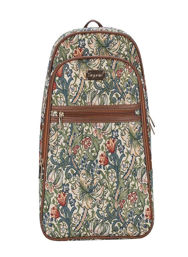 Signare Tapestry Backpack for Women Computer Rucksack Knapsack bookbags for women In Golden Lily Design (BKPK-GLILY) - Image 1