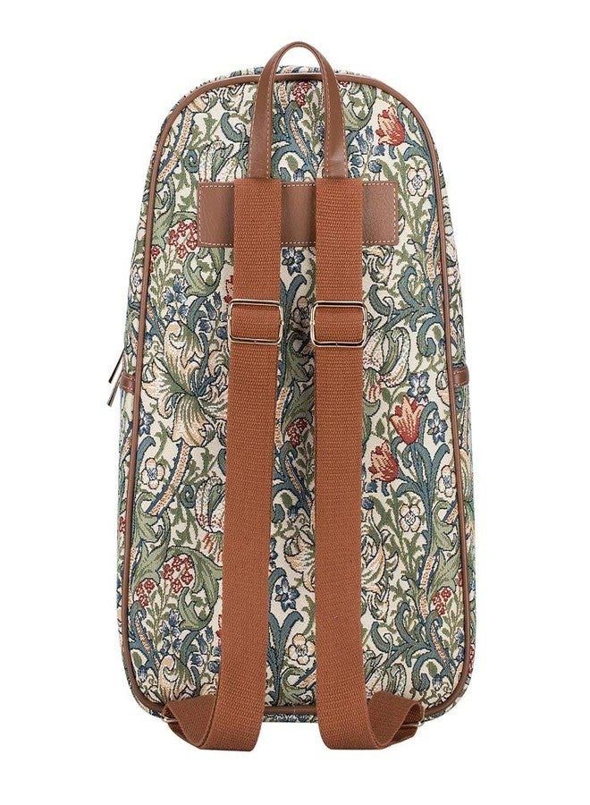 Signare Tapestry Backpack for Women Computer Rucksack Knapsack bookbags for women In Golden Lily Design (BKPK-GLILY) - Image 4