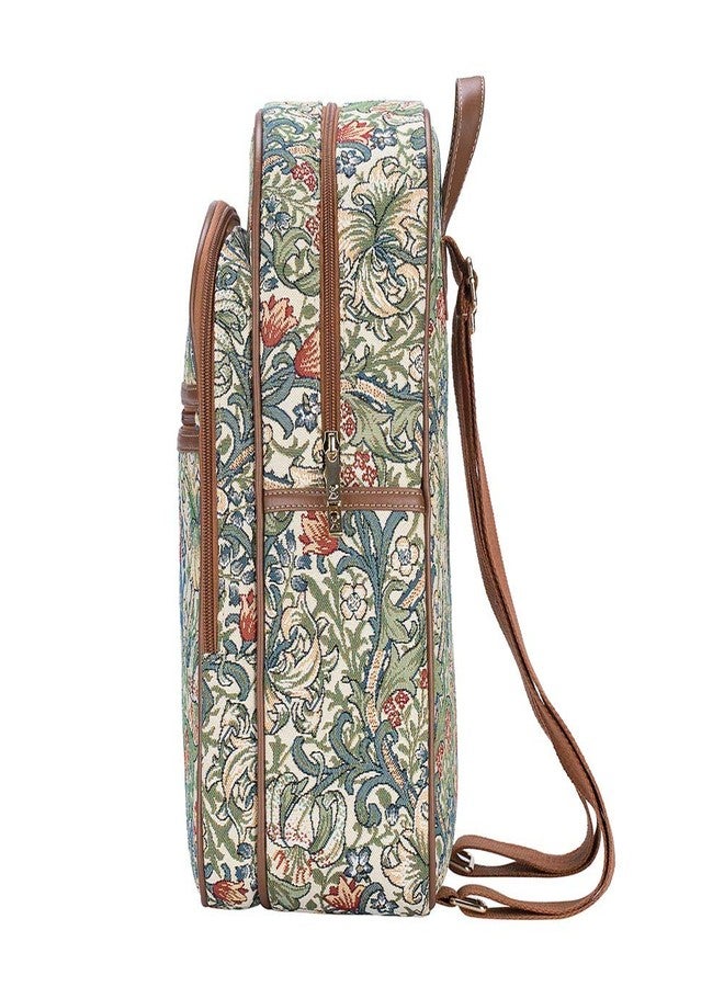 Signare Tapestry Backpack for Women Computer Rucksack Knapsack bookbags for women In Golden Lily Design (BKPK-GLILY) - Image 3