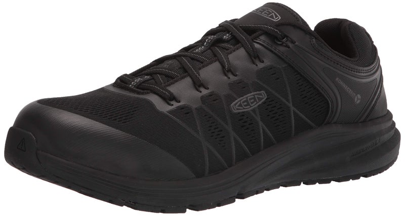 KEEN Utility Men's Vista Energy Low Height Sneakers Composite Toe Industrial Work Shoes, Black/Raven, 10 - Image 5