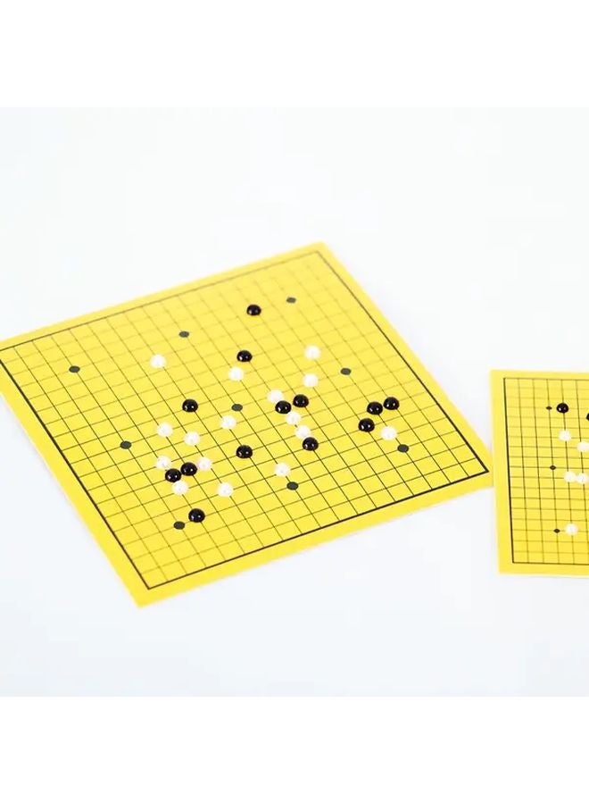 Mini Go Game Board For Dollhouse Yellow Black Checkered Grid With Stones - Image 3