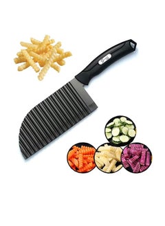 Cool Baby COOLBABY Crinkle Potato Cutter - Stainless Steel French Fries Slicer Handheld Chipper Chopper Potato Carrot Chopping Knife Home Kitchen Wavy Blade Cutting Tool Large Size 2.9" x 11.8"  - Image 1