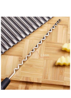 Cool Baby COOLBABY Crinkle Potato Cutter - Stainless Steel French Fries Slicer Handheld Chipper Chopper Potato Carrot Chopping Knife Home Kitchen Wavy Blade Cutting Tool Large Size 2.9" x 11.8"  - Image 3