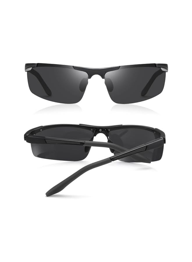 بروماس نظارات شمسية بايلوت مستقطبة للرجال والنساء طراز كلاسيكي عتيق خفيف للغاية بإطار معدني Al-Mg ظلال نظارات للقيادة والصيد وحماية من الأشعة فوق البنفسجية - Image 3