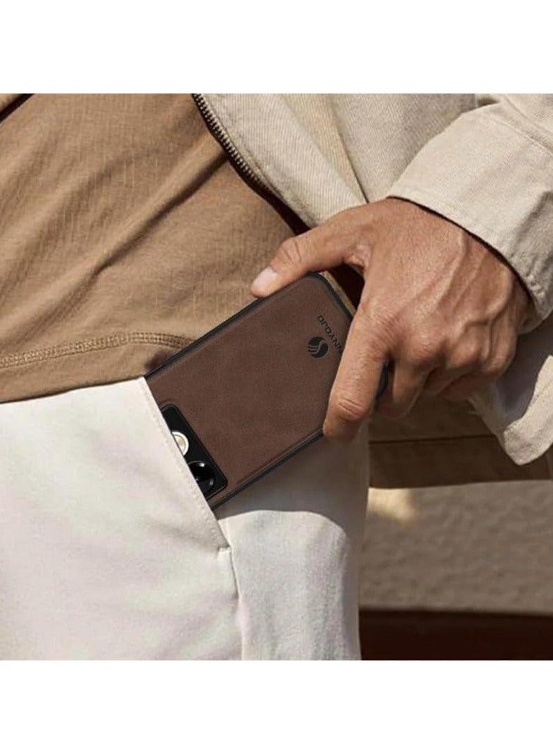 general Case Compatible with Infinix Note 40 Pro, Matte Plain Leather Case Built-in Metal Fits Car Mount Holder, Shockproof Protective Cover Infinix Note 40 Pro 4G/5G - Image 3