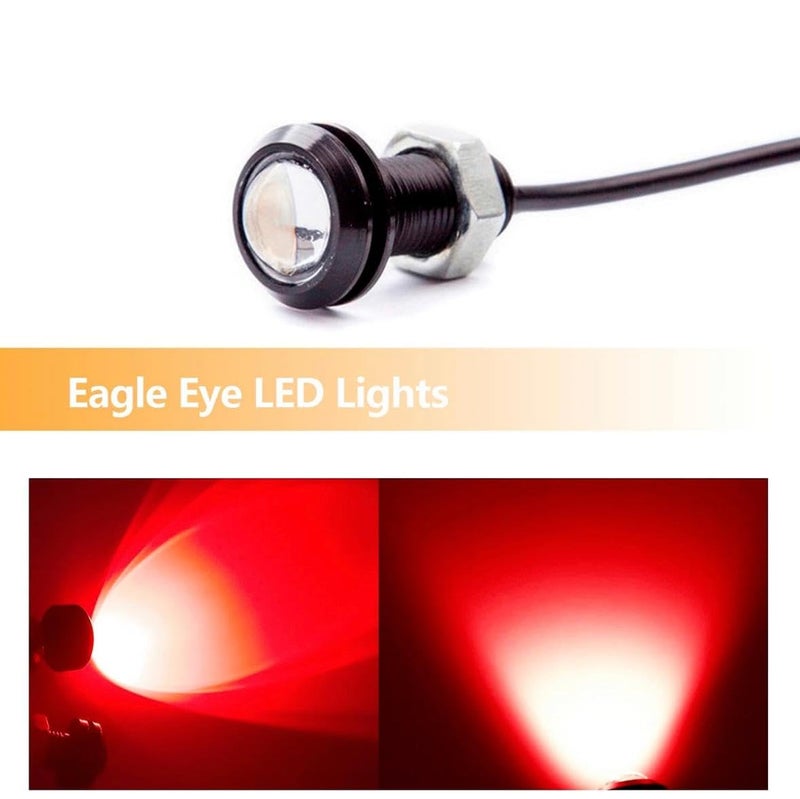 AUTO MT 18mm Eagle Eye Led Lights High Power 9W Red Daytime Running Light Car Motorcycle DRL Car Accessories Marker Light Fog Lamp Backup Marker Light (10PC RED 9W Eagle Eye Led Lights) - Image 4