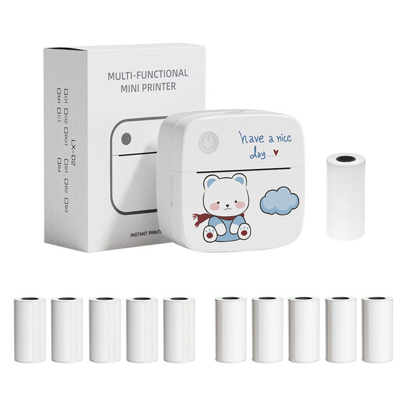 Mini Pocket Printer Portable Thermal Instant Photo Printing Label Maker Machine BT Wireless Connect Compatible with Android or  iOS APP Support Receipt Label Memo Sticker Notes Lists Scrapbook DIY - Image 1