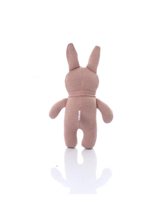 Pluchi Toto Bear Cotton Knitted Stuffed Soft Rattle Toys (20cm X 12cm) (Pink Melange) - Image 4