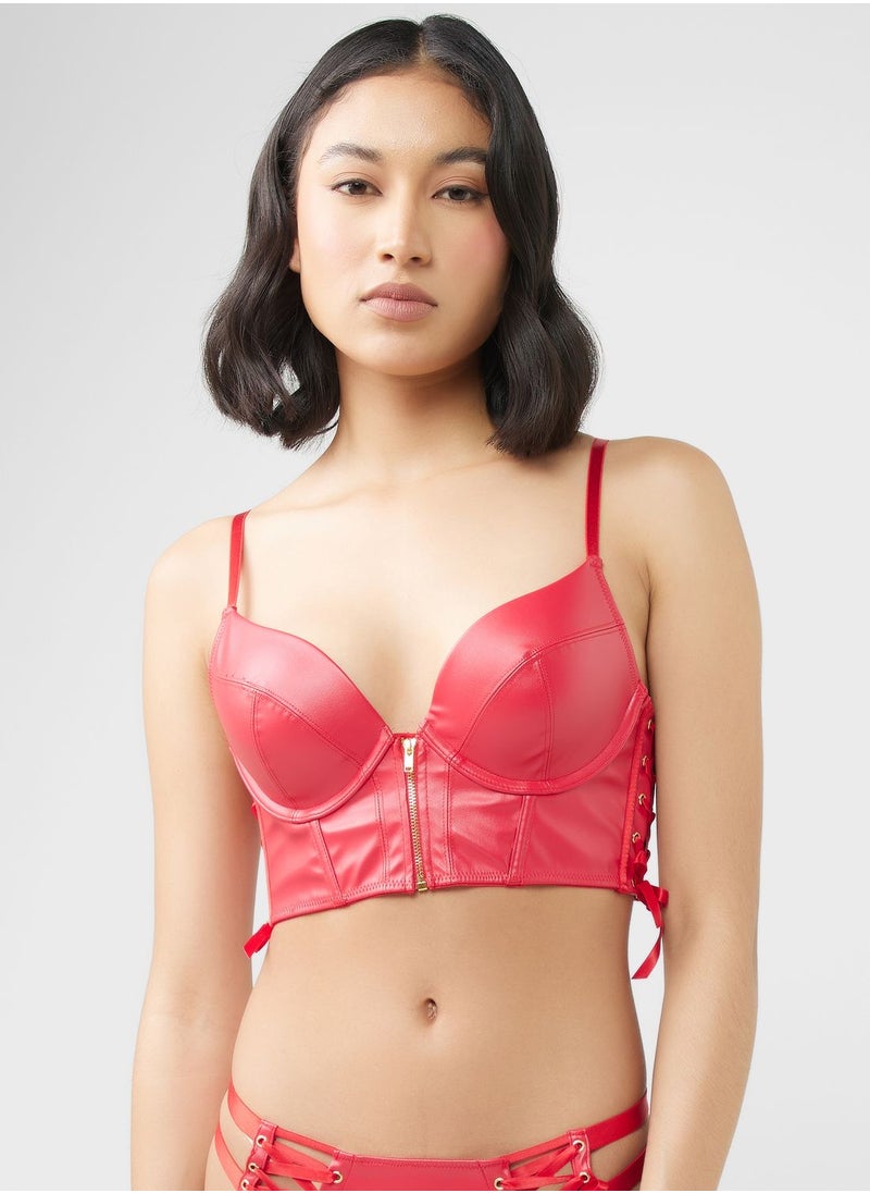 hunkemoller - Lace Detail Strap Pushup Plunge Bra - Image 1