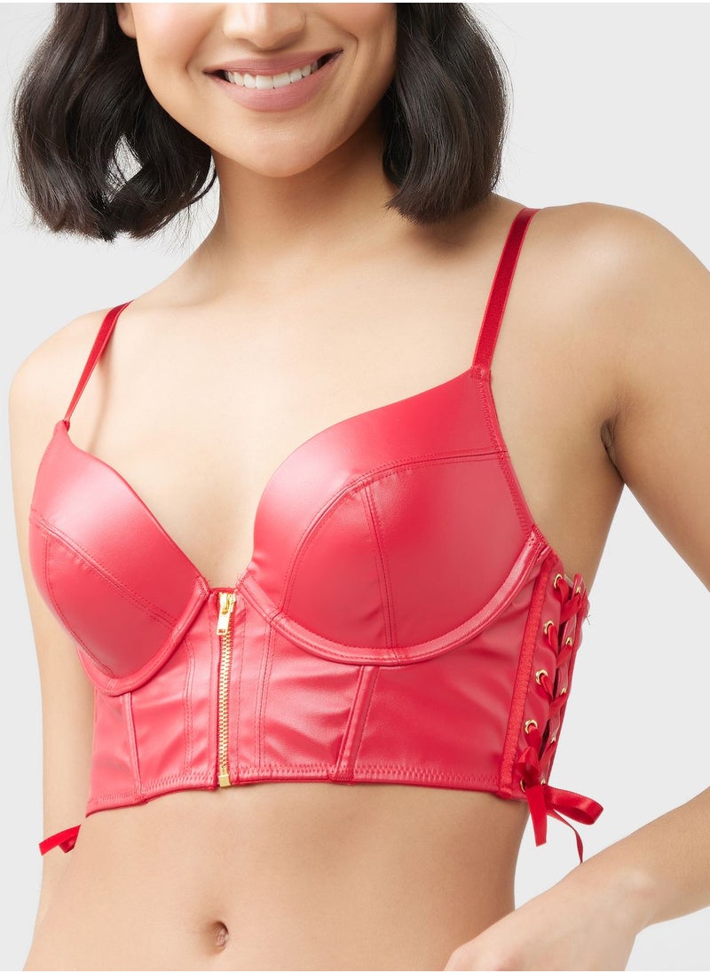hunkemoller - Lace Detail Strap Pushup Plunge Bra - Image 1
