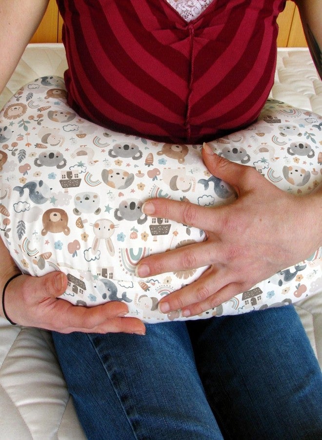 ZoUbqchY Boho Cute Watercolor Baby Nursing Pillow Covers for Boy Girl Bear Lion Koala Bunny Nursing Pillow Slipcovers for Breastfeeding Pillows Neutral Animal Soft Stretchy Removable Covers for Newborn Infant - Image 3