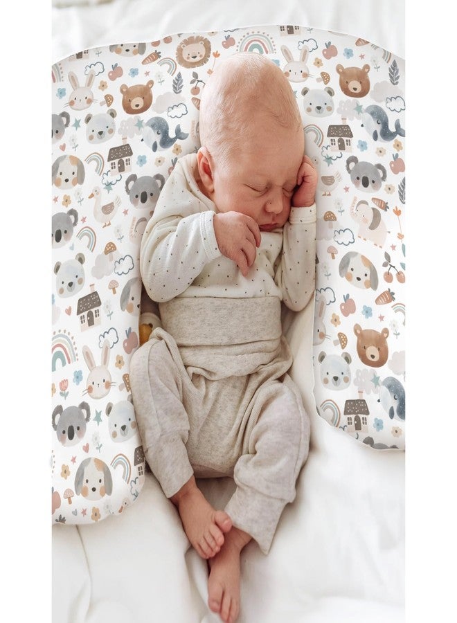 ZoUbqchY Boho Cute Watercolor Baby Nursing Pillow Covers for Boy Girl Bear Lion Koala Bunny Nursing Pillow Slipcovers for Breastfeeding Pillows Neutral Animal Soft Stretchy Removable Covers for Newborn Infant - Image 4