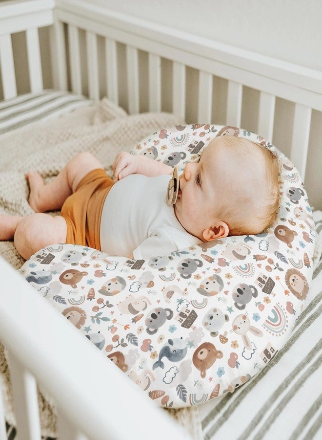 ZoUbqchY Boho Cute Watercolor Baby Nursing Pillow Covers for Boy Girl Bear Lion Koala Bunny Nursing Pillow Slipcovers for Breastfeeding Pillows Neutral Animal Soft Stretchy Removable Covers for Newborn Infant - Image 5
