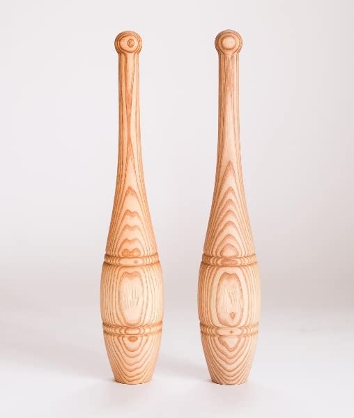 Hashco Sports Hashco Indian Natural Wood Clubs Meel Mugdar Clubbell Karla Katai Gada Wooden 1 kg pair Natural  - Image 2