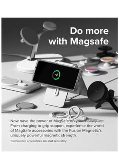 Magnetic Samsung Galaxy Z Fold 6, Magnetic Case, Compatible with MagSafe Wireless Charging, Anti-Scratch Bumper Cover (Clear), TPU - PC  - Image 3